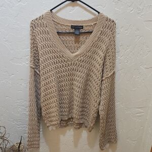 Design 365 Beige V-Neck Sweater